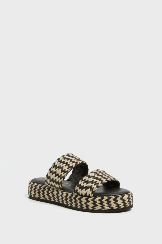 Black Multi Borderline Platform Sandals | Matisse