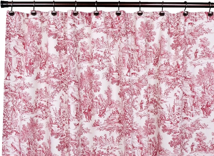 Victoria Park Toile Bathroom Shower Curtain, Red : Amazon.co.uk: Home & Kitchen