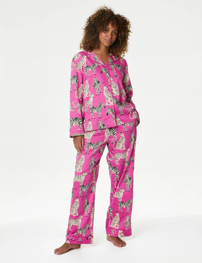 Women's Zebra & Cheetah Family Christmas Pyjama Set