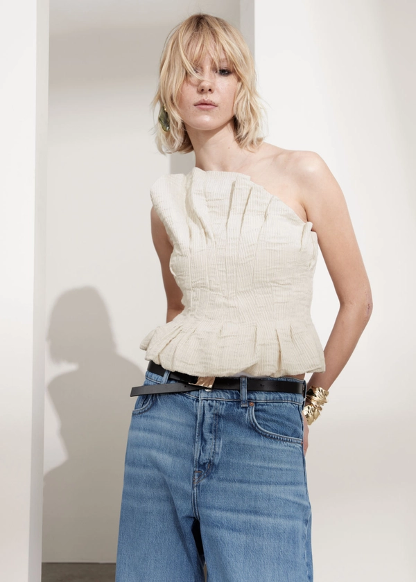 Sculptural Corset Top - Light Beige - Blouses - & Other Stories US