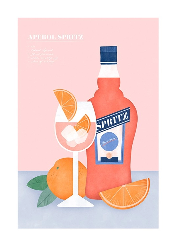 Aperol Spritz Illustration Affiche