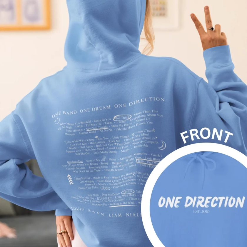 On.e Dir.ection Disco Inspired Hooded Sweatshirt | Cozy Sweatshirt | OT5 | Perfect Gift for 1D Fans