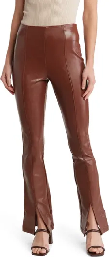 AFRM Adela High Waist Front Slit Faux Leather Pants | Nordstromrack