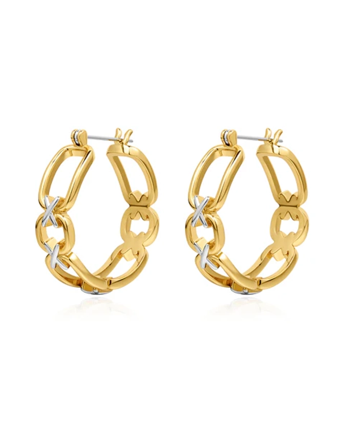 Two-Tone Chain Hoops