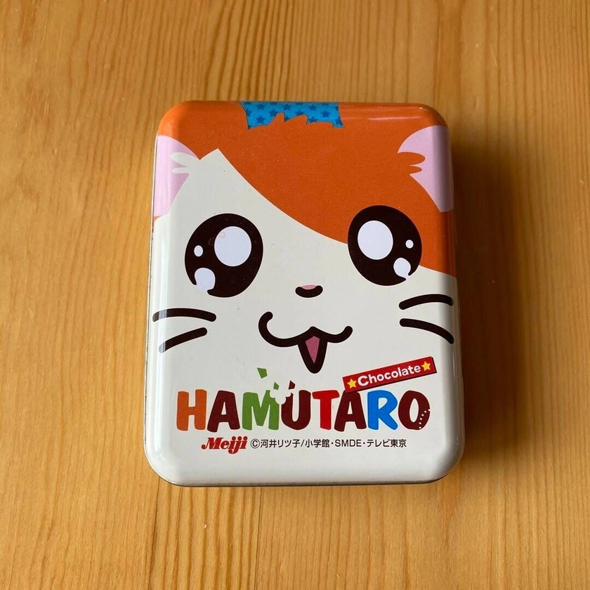 Tottoko Hamutaro Hamtaro cute can Chocolate tin case very rare!