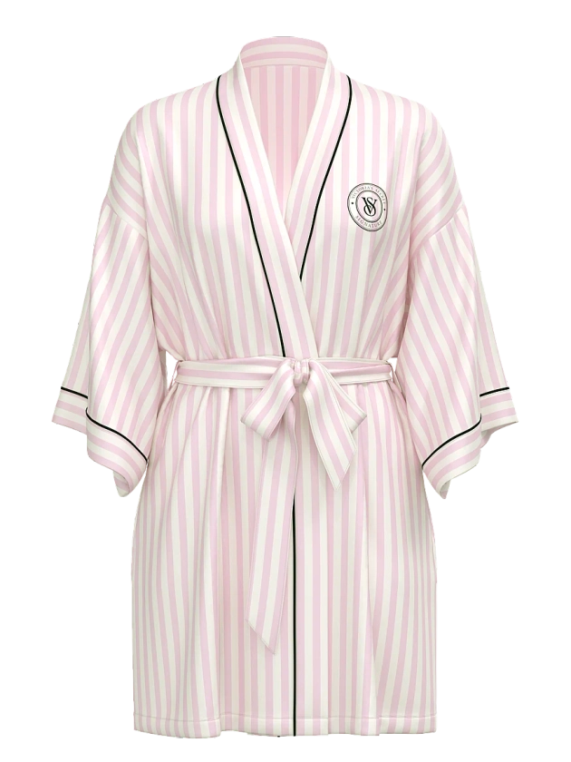 Buy Satin Short Piped Robe - Order Robes online 1125002200 - Victoria's Secret