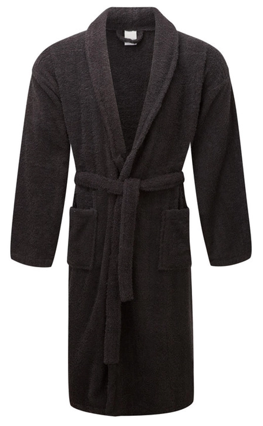 Black Terry Towelling Dressing Gown