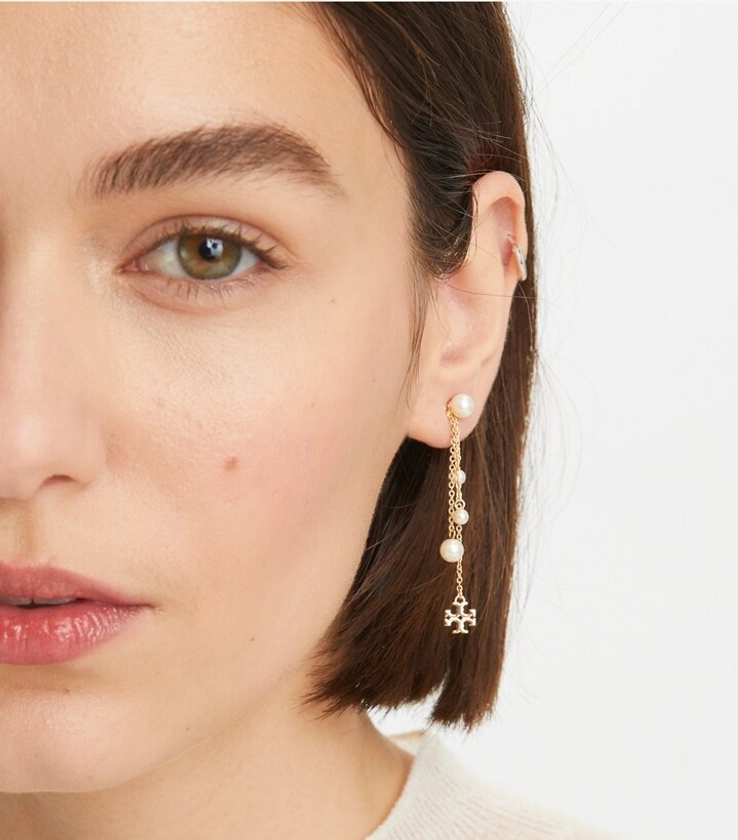 Tory Burch KIRA PEARL LINEAR EARRING