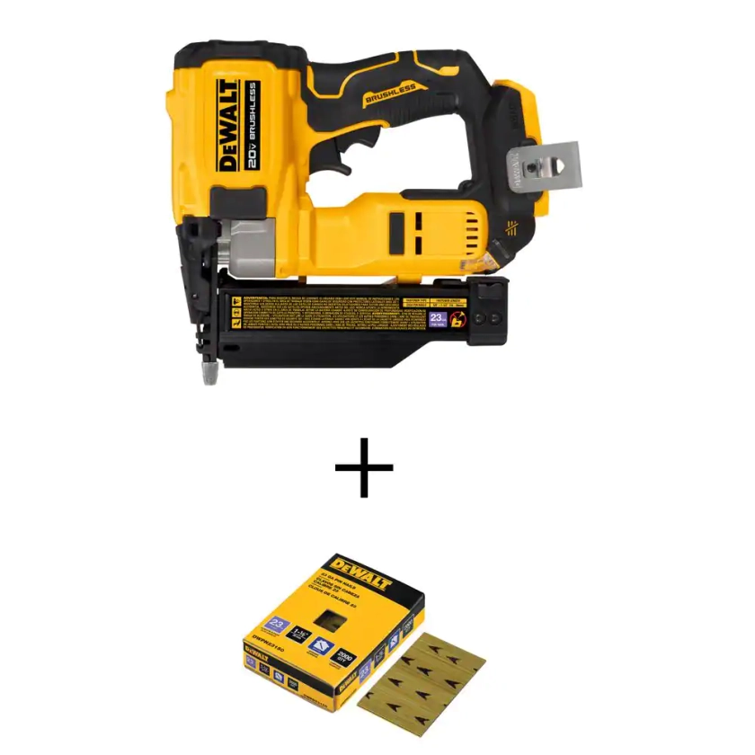 DEWALT ATOMIC 20V MAX Lithium Ion Cordless 23 Gauge Pin Nailer Tool Only and 1 1/2 in. x 23 Gauge Pin Nails 2000 Pieces DCN623BW23150 - The Home Depot