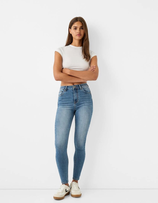 Jeans taille très haute skinny - BSK Teen