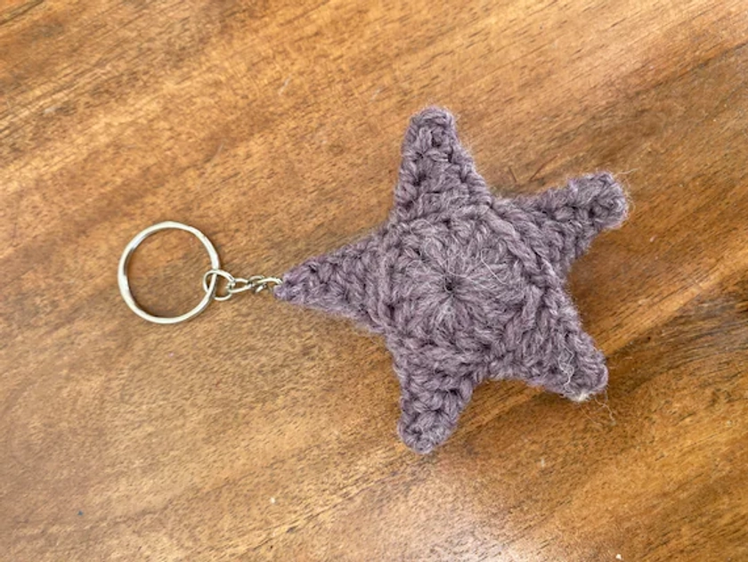 Handmade star crochet key chain