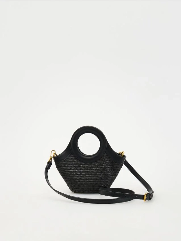 Sac bucket en paille majoritaire Couleur noir - RESERVED - 4498Y-99X