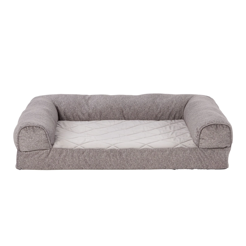 Top Paw® Gray Velvet Orthopedic Couch Dog Bed