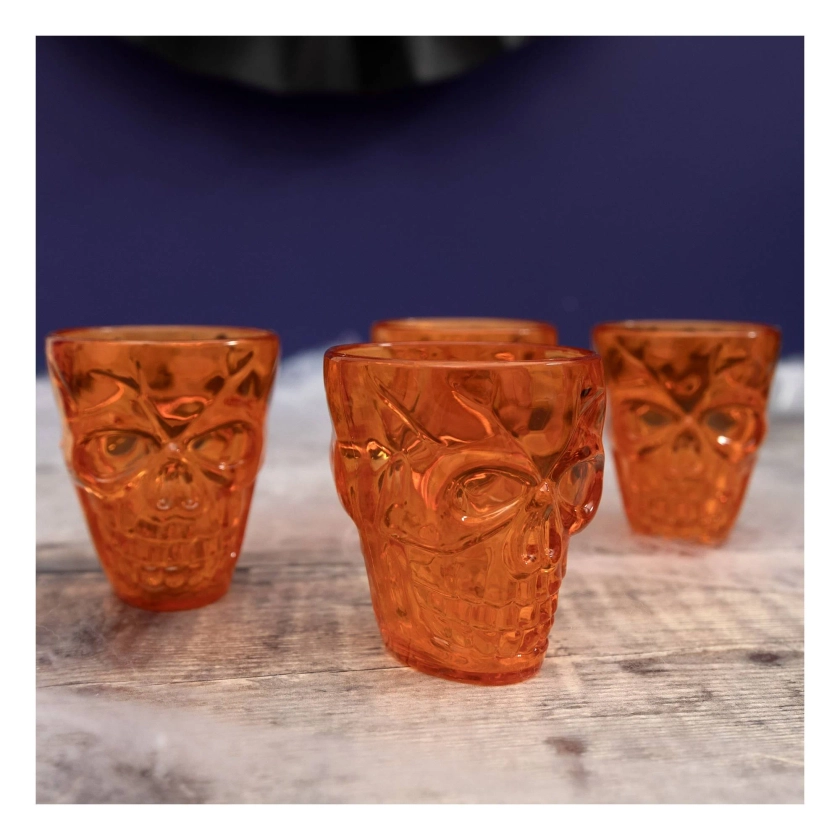 Buy Mini Orange Skull Shot Glasses 4 Pack for GBP 5.00 | Hobbycraft UK