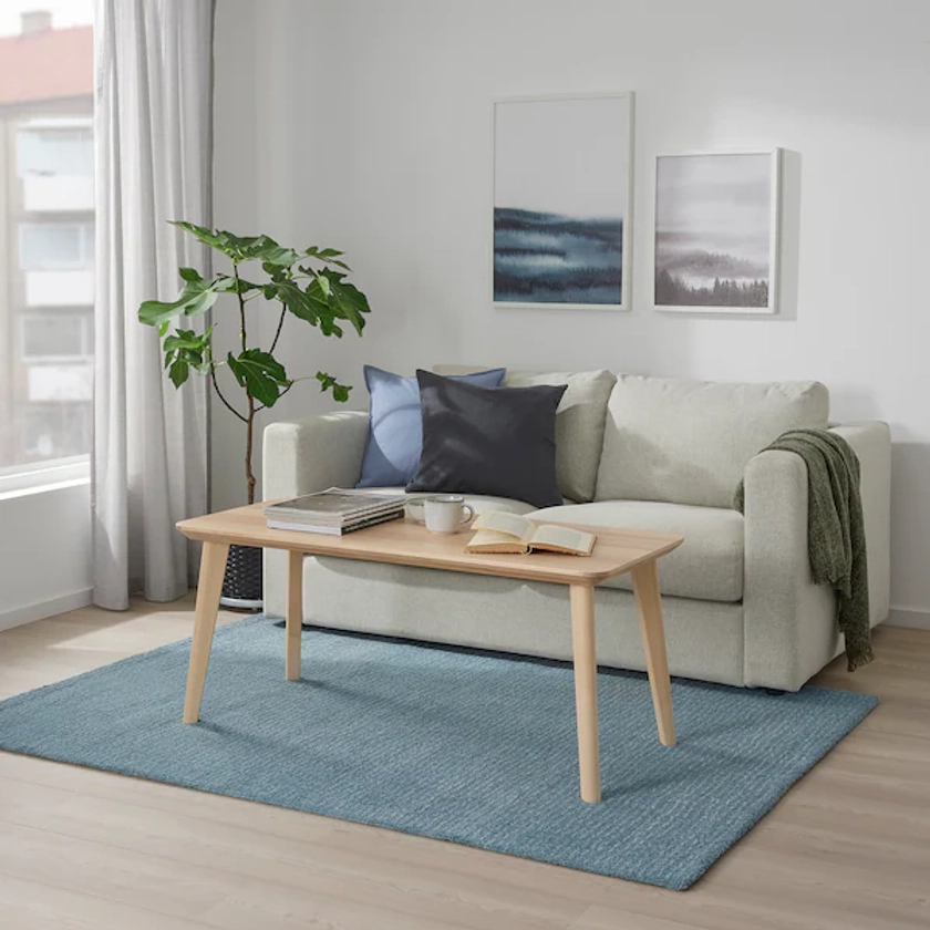LANGSTED rug, low pile, light blue, 133x195 cm - IKEA