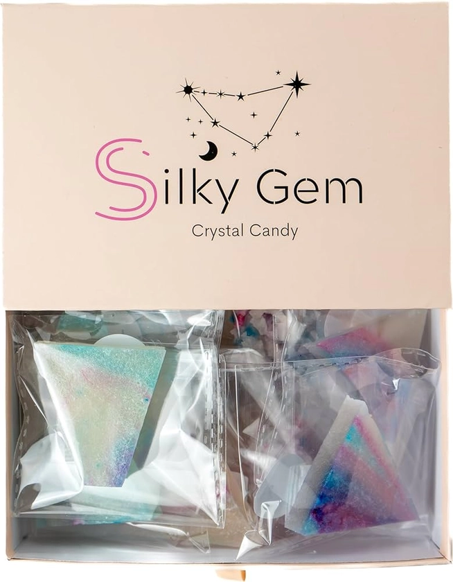 Silky Gem Crystal Candy - Edible Lychee Flavored Aurora Crystal Candy, Kohakutou, Edible Gem, Vegan, Gluten Free, ASMR