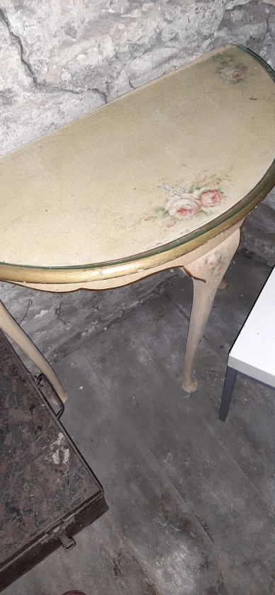 Retro Hall Table, Side Table, Mid Century Table, Half Moon Table, Cream Table - Etsy UK