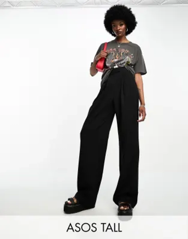 ASOS DESIGN Tall - Pantalon large - Noir