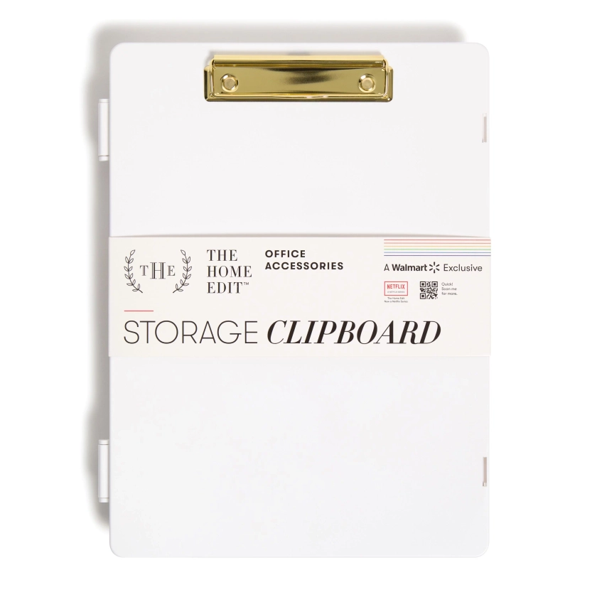 The Home Edit Storage Clipboard, White Plastic Storage System, 8 Compartments, Letter Paper Size