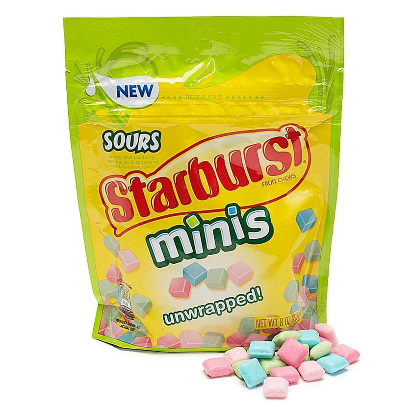 Starburst Minis Fruit Chews Candy - Sours: 8-Ounce Bag