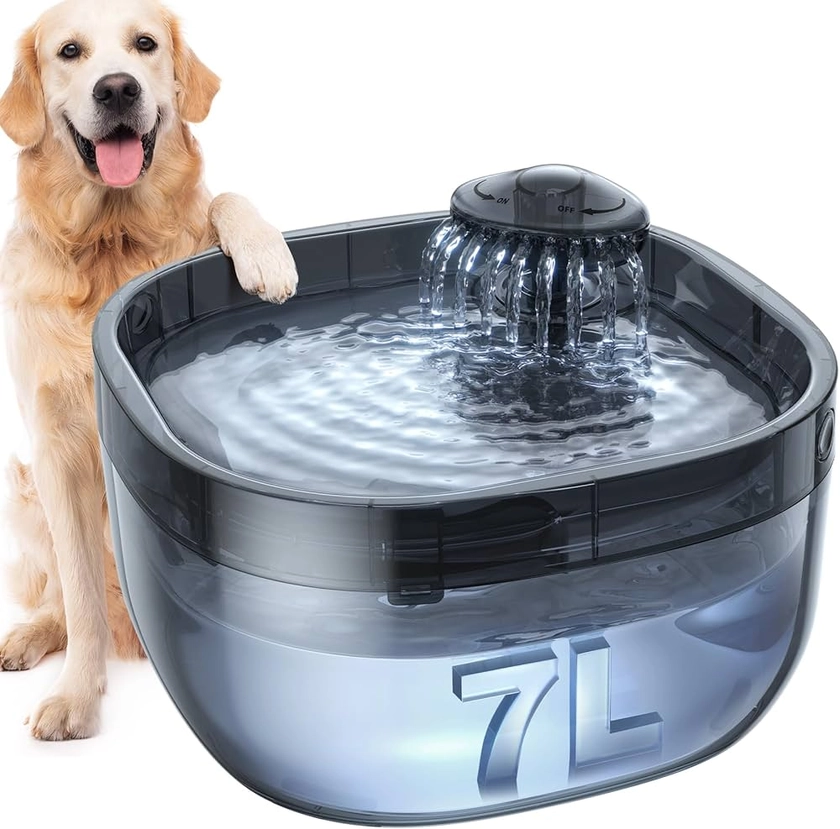 FEELNEEDY 7L/1.8Gal Dog Water Fountain, Pet Water Fountain with 2 Replacement Filters, Ultra Quiet Pump for Multiple Pets, LED Indicator Light : Amazon.co.uk: Pet Supplies