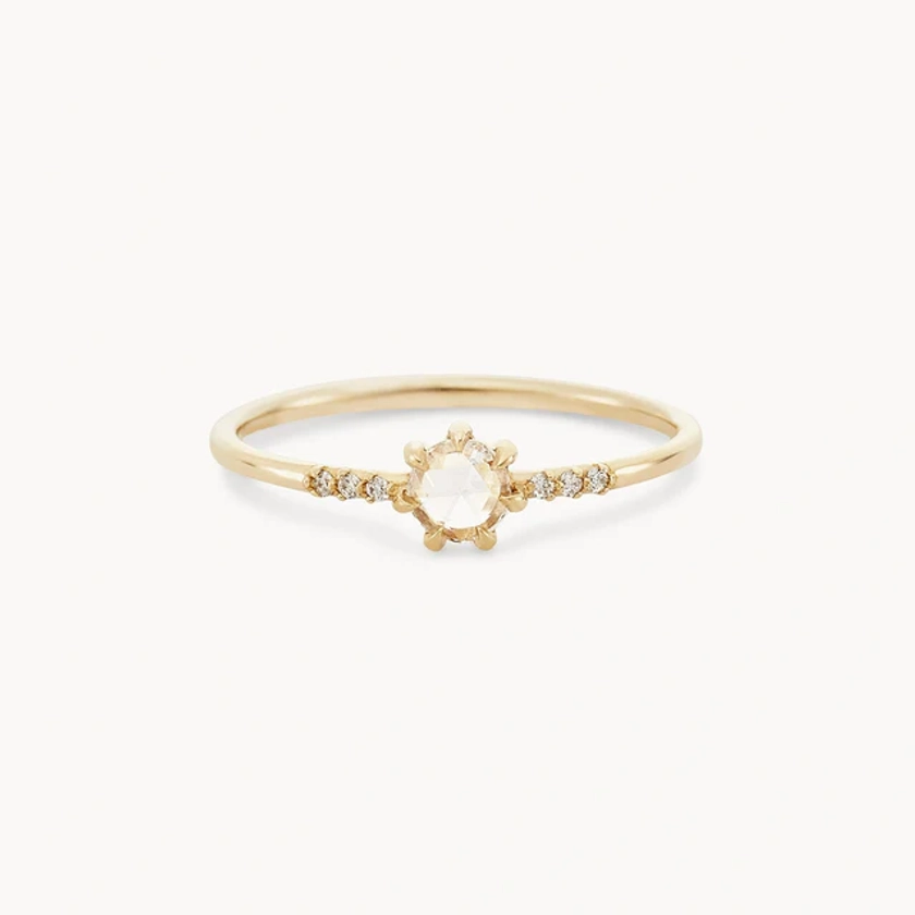 supernova ring - 14k yellow gold, white diamond