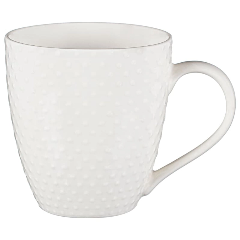 Jumbo Dot Embossed Mug - White