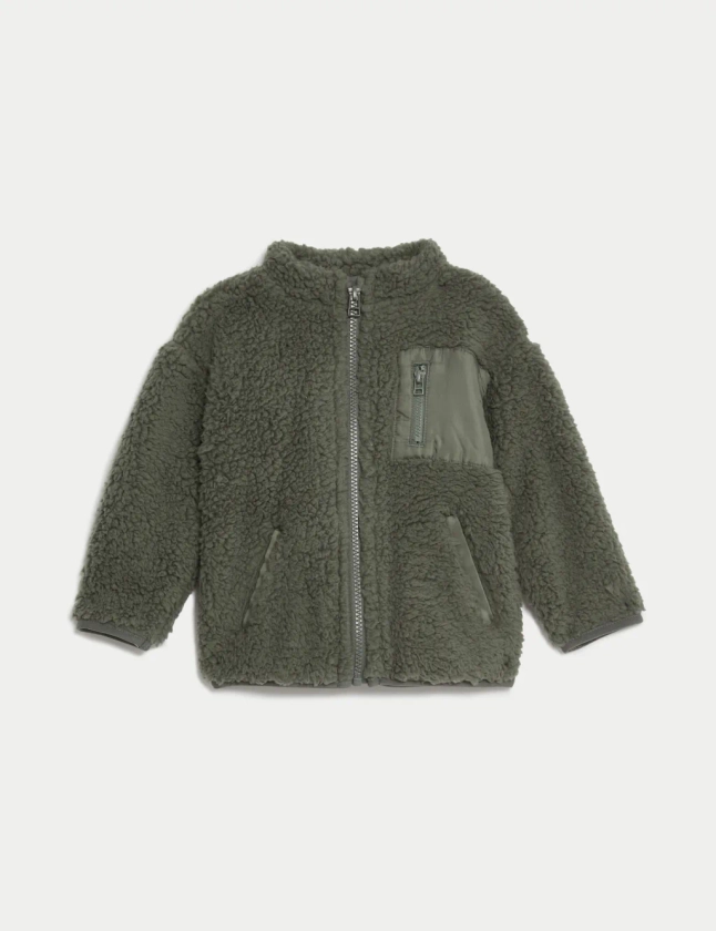 Zip Borg Jacket (0-3 Yrs) | M&S Collection | M&S