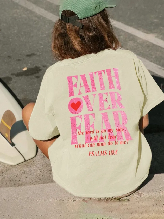 Faith Over Fear Unisex Washed T-Shirt