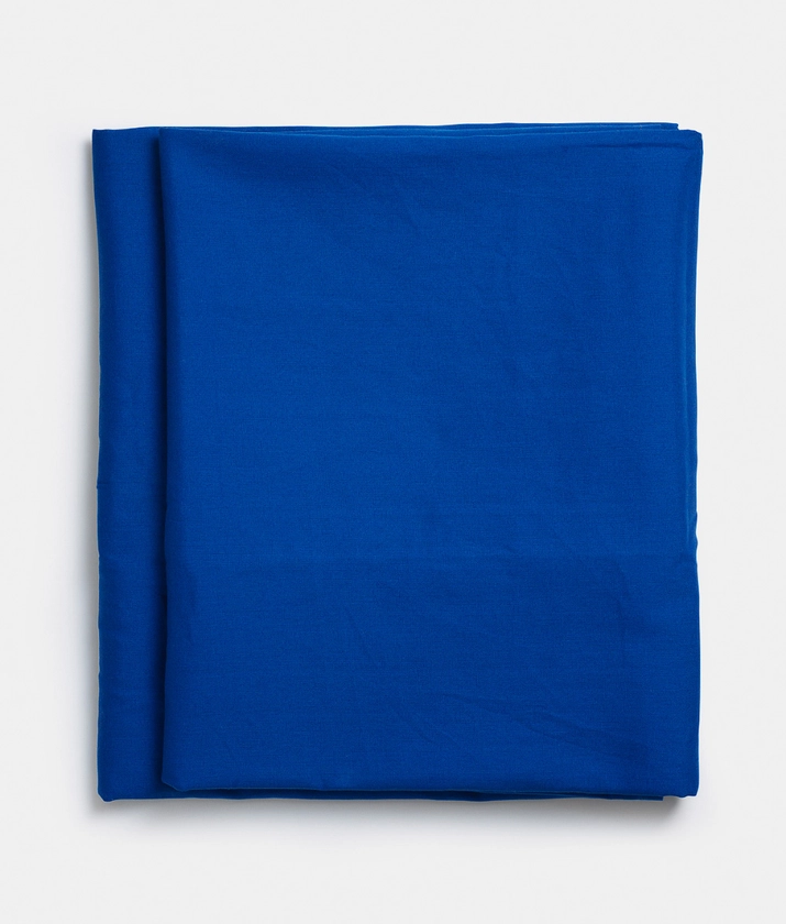 Cobalt blue tablecloth in organic cotton
