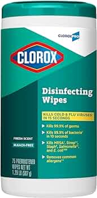 CloroxPro Clorox Disinfecting Wipes, Fresh Scent, 75 Count (Package May Vary)