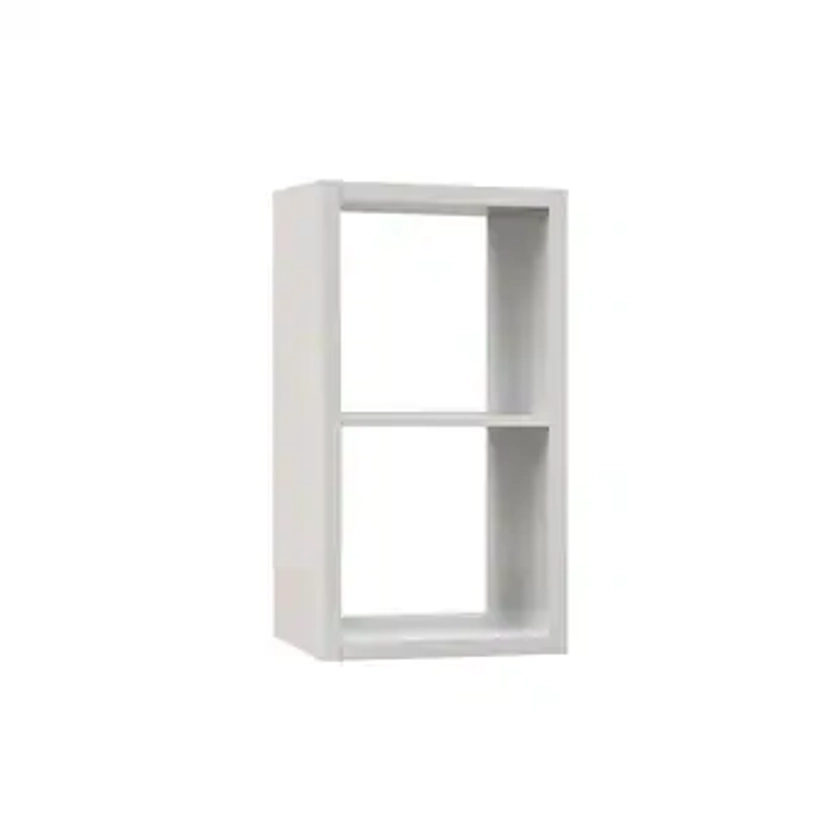 allen + roth 30-in H x 15.87-in W x 13.5-in D White Stackable Wood Laminate 2 Cube Organizer Lowes.com