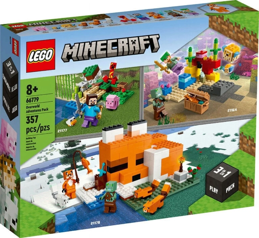 LEGO Minecraft Overworld Adventures 3 in 1 Building Set Pack 66779