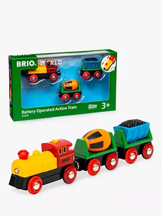 BRIO World Battery Operated Action Train, FSC-Certified (Beech)