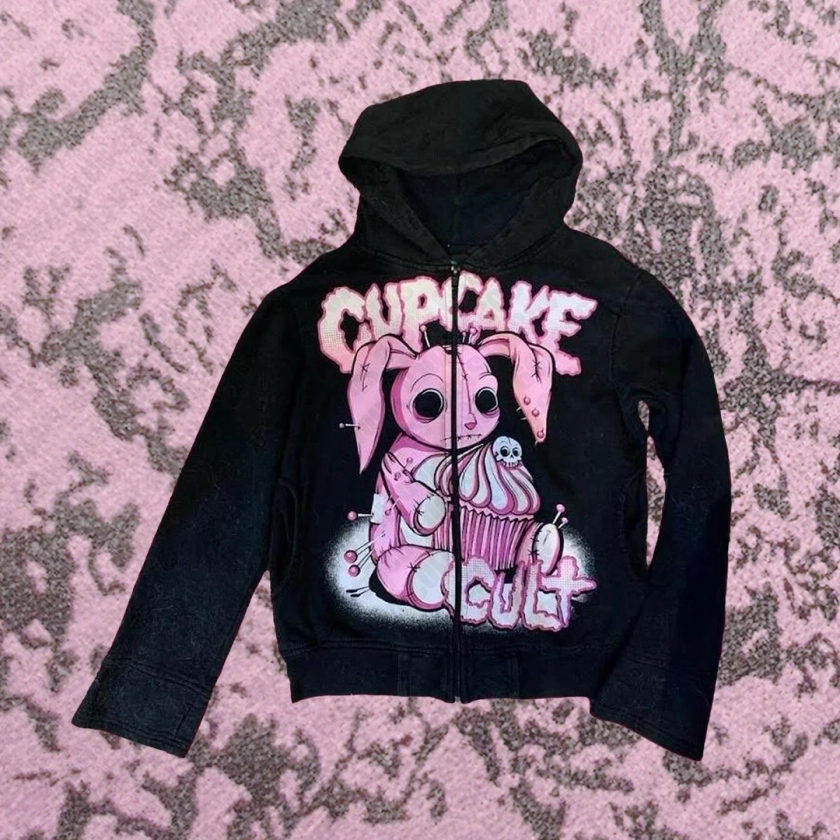 Sudadera con capucha Y2K para hombre y mujer, ropa de calle Retro con cremallera, Hip Hop, holgada, de gran tamaño, estilo Harajuk, Emo, Años 2000 - AliExpress