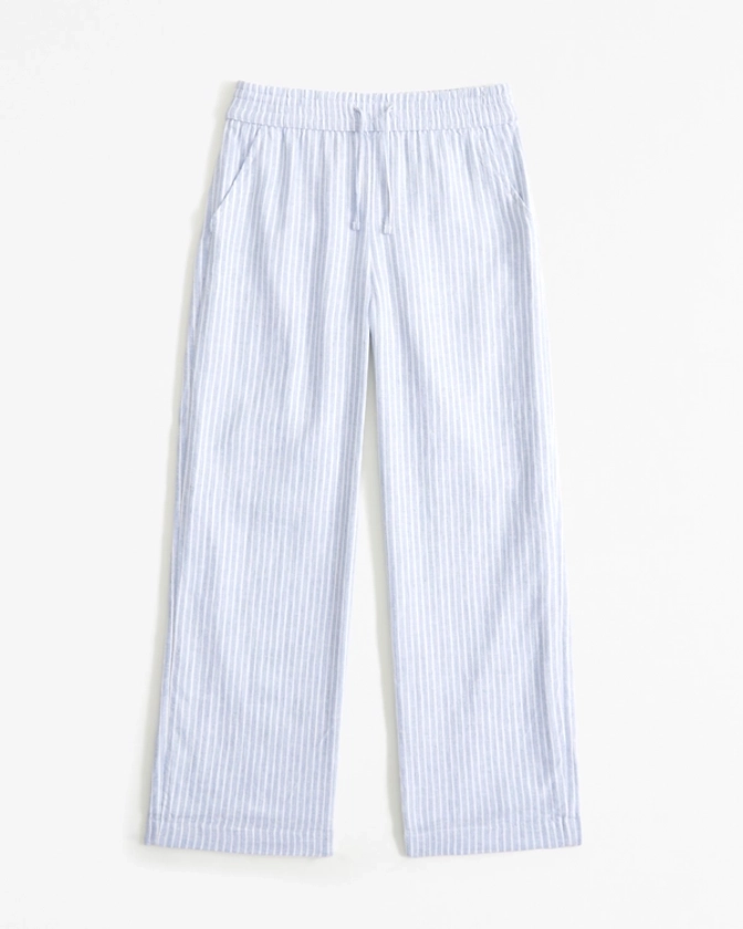 girls linen-blend pull-on pants | girls bottoms | Abercrombie.com