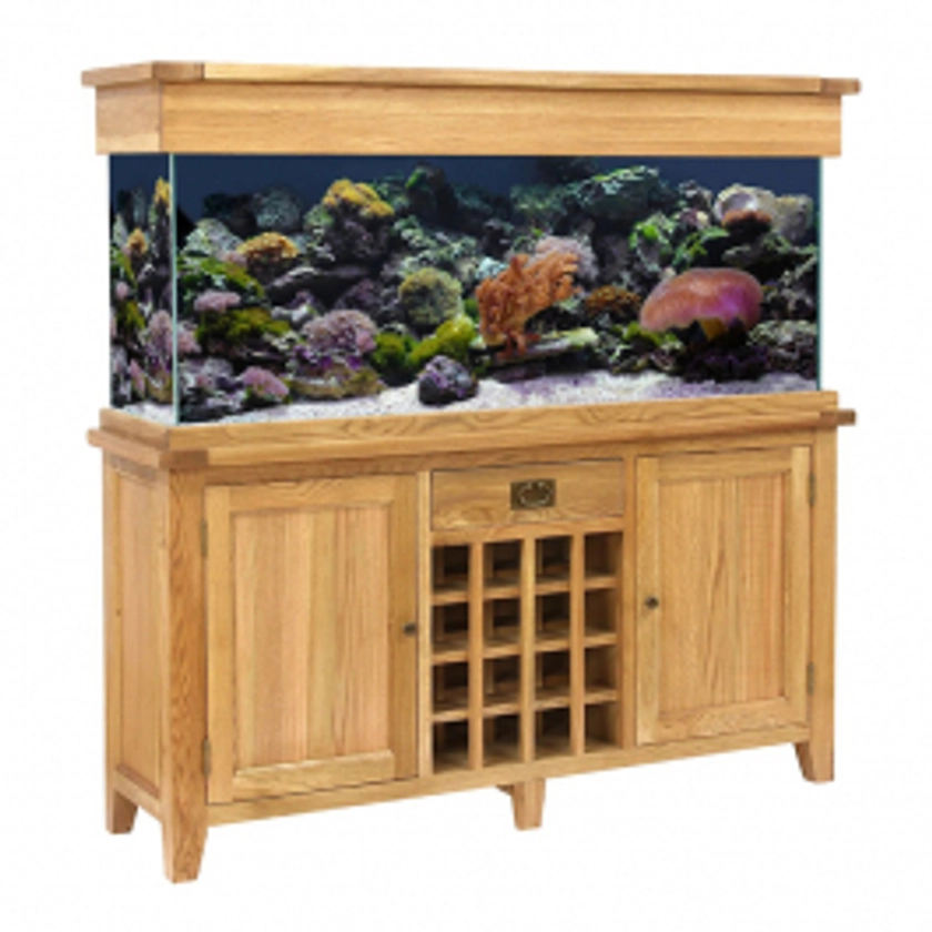 Aqua Oak Wine Rack 160cm Aquarium & Cabinet