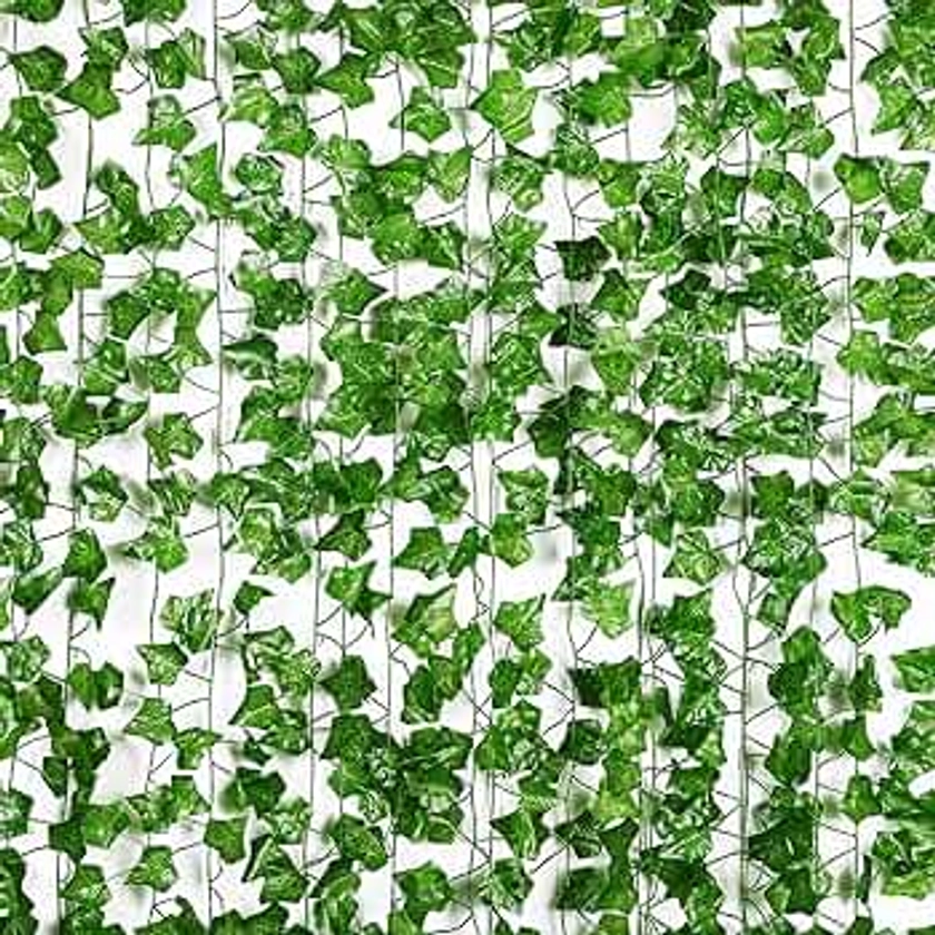 Amazon.com: BLEUM CADE 6 Strands 42Ft Fake Vines for Bedroom with Fake Leaves, Cute Artificial Hanging Ivy Vines Fake Plants for Christmas Party Garden Store Wall Room Decor Aesthetic : Home & Kitchen