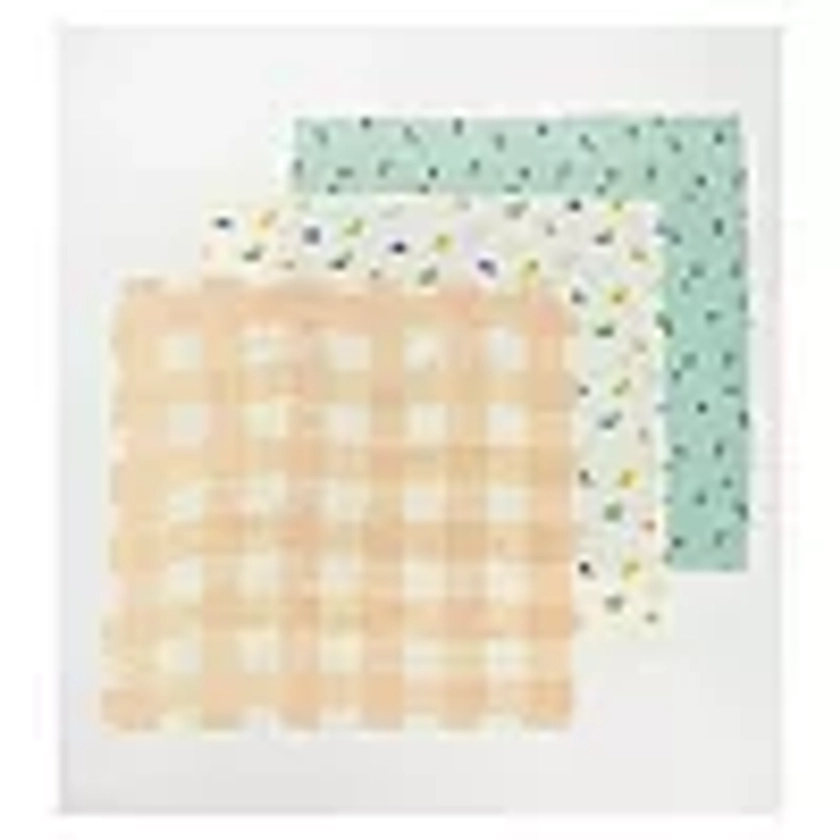 Dino 3 Pack Muslin Cloth Multi One Size