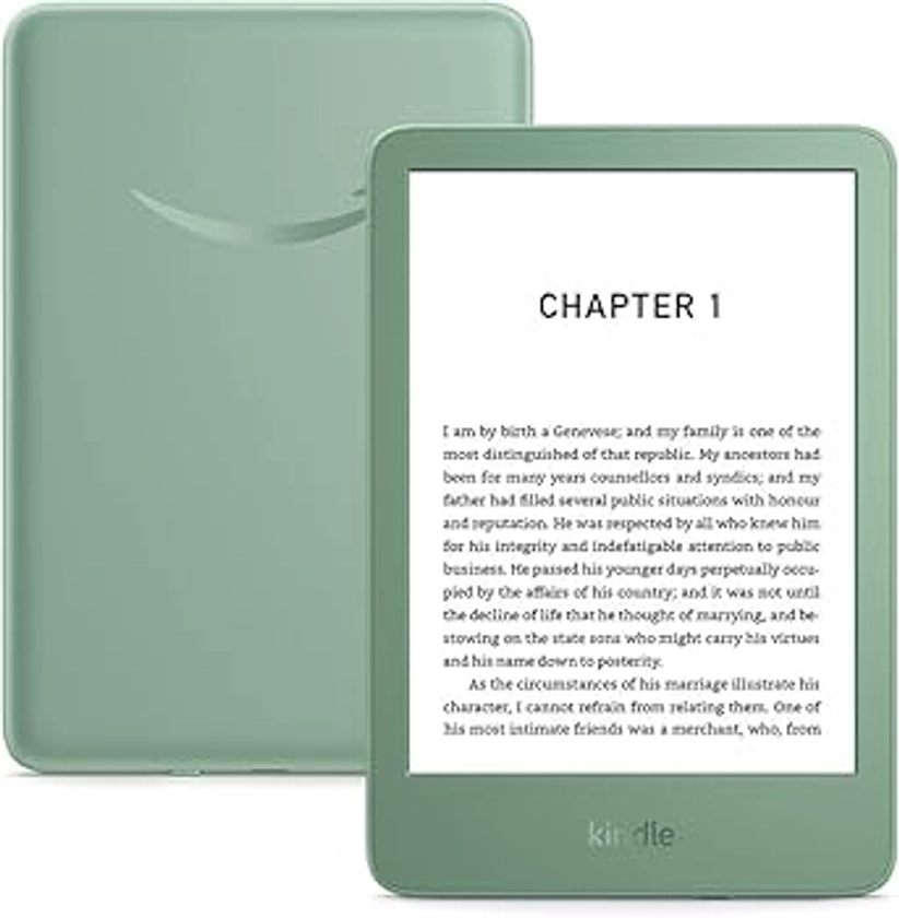 New Amazon Kindle (16 GB) – Lightest and most compact Kindle with glare-free display, faster page turns, adjustable front light and long battery life – Without Ads – Matcha