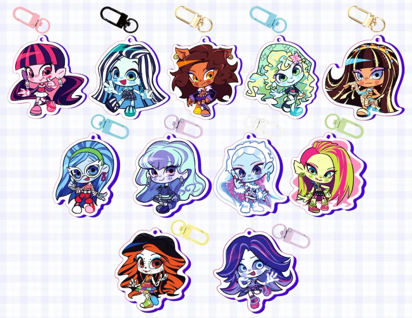 Ghoul girls double sided G1/G3 acrylic epoxy charms