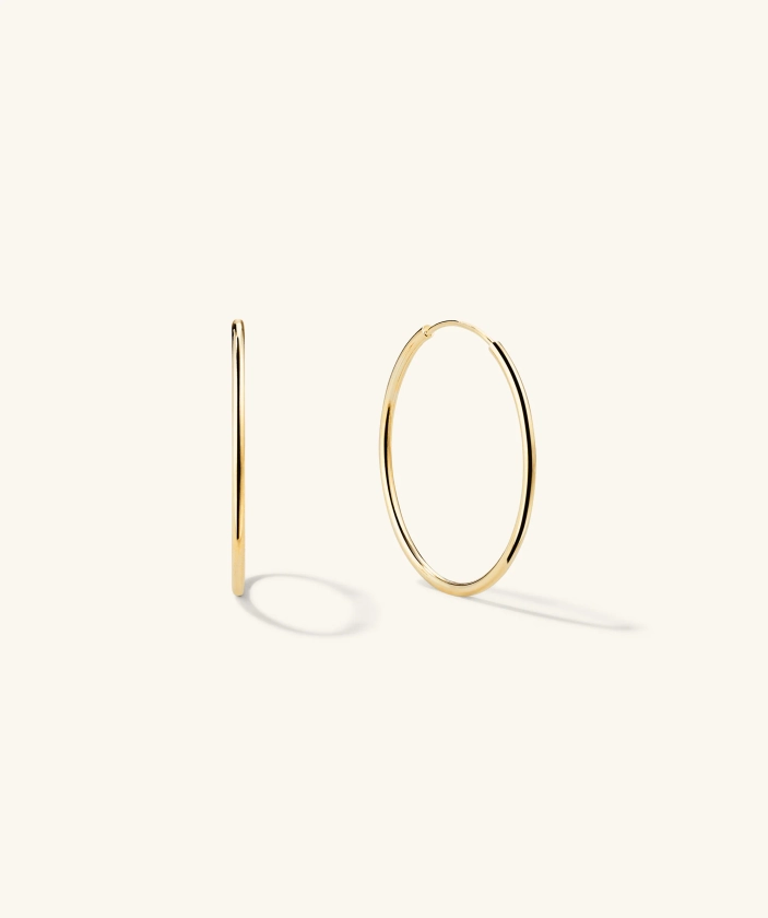 14k Gold Handcrafted Large Hoop Earrings - Jewelry | Mejuri