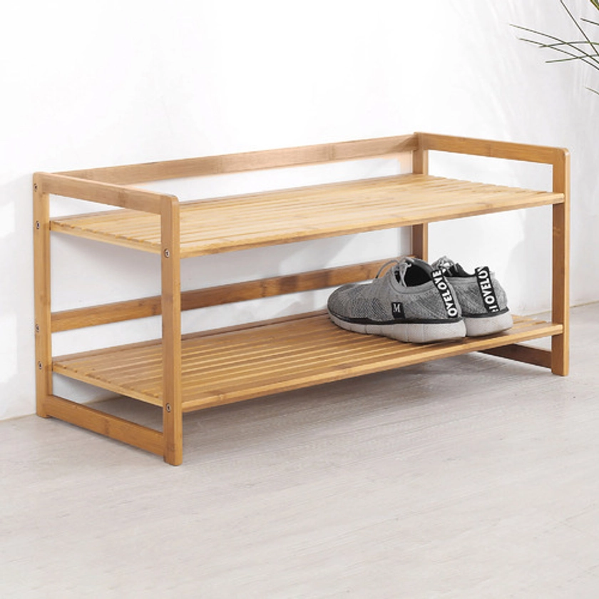 Sherwood Housewares Natural Jenkins 2 Tier Bamboo Shoe Rack | Temple & Webster