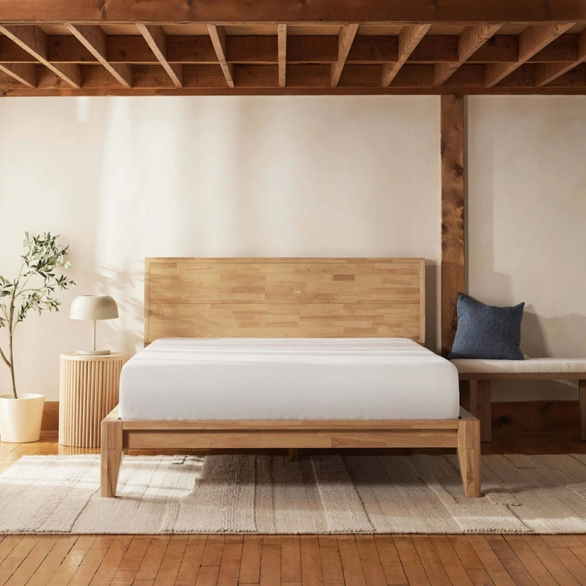 Wooden Bed Frame with Headboard - Natural, Queen