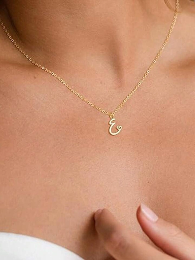 1pc Initial Necklace For Women Girls Stainless Steel Letter Necklace Trendy Waterproof Custom Personalized Monogram Choker Necklace