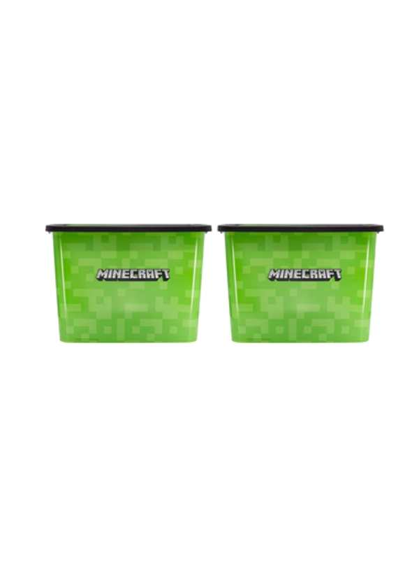 Minecraft Green Storage Box 23L Set of 2