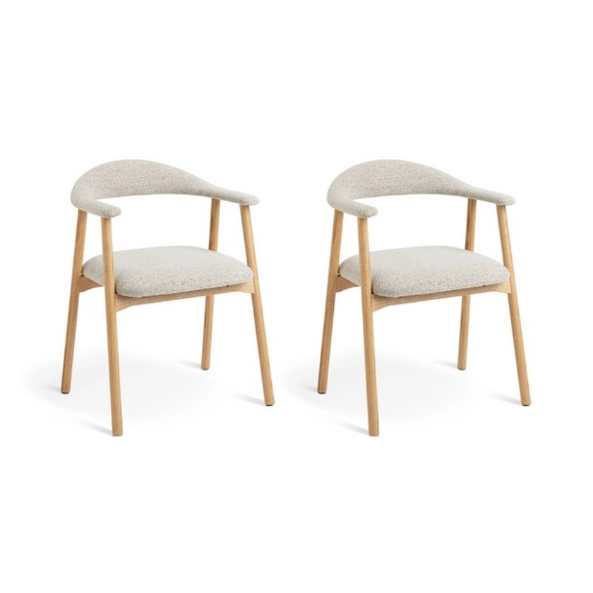 Buy Habitat Lex Pair of Fabric Dining Chairs - Natural | Dining chairs | Argos