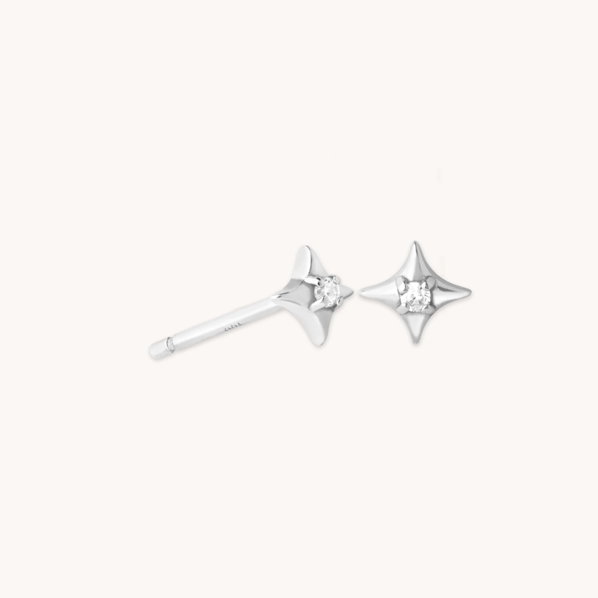 Cosmic Gem Silver Star Studs | Astrid & Miyu Earrings