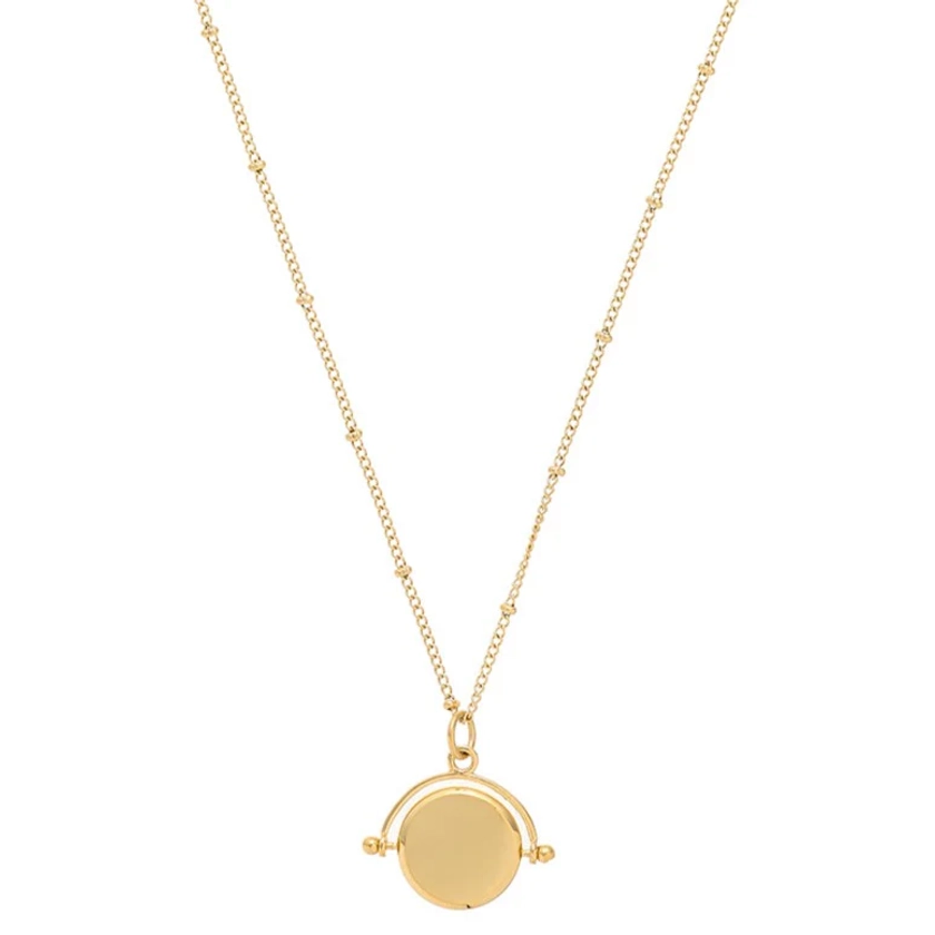 LUXE Faceted Disc Spinner Necklace - Gold