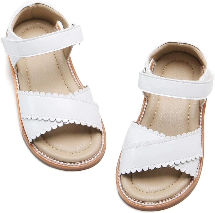 Felix & Flora Toddler Girl Sandals -Flower Girl Dress Shoes Open Toe Little Kid Summer Flats